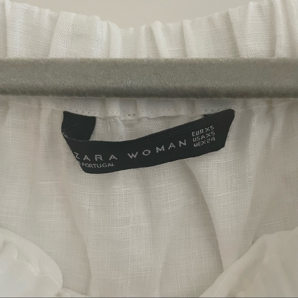 Zara Linen Bell Sleeve Blouse size XS - Picture 6 of 11